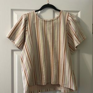 Madewell flutter sleeve top striped